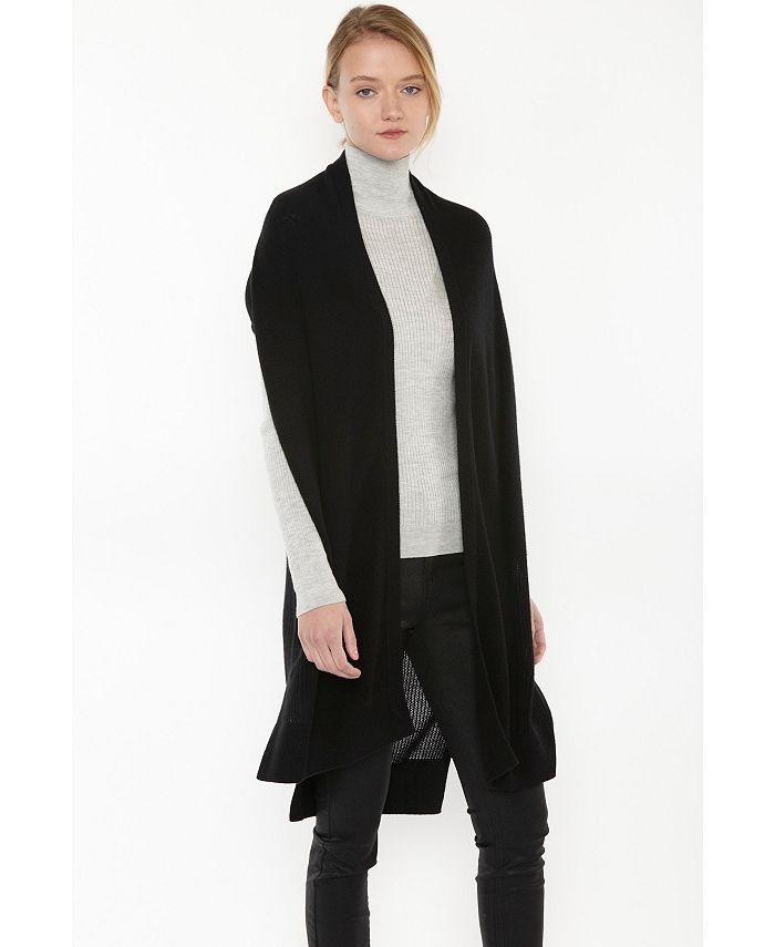 J Cashmere Women's 100 Pure Cashmere Mesh Stitch Openfront Duster