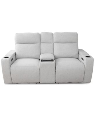 Greymel 74" Zero Gravity Fabric Loveseat with Console and Power Headrests