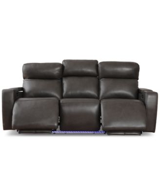 Greymel 84" Zero Gravity Leather Sofa with Power Headrests, Created for Macy's