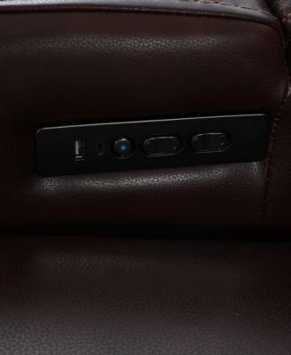 Greymel 74" Zero Gravity Leather Loveseat with Console and Power Headrests