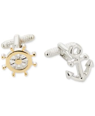 Perry Ellis Portfolio - Men's Anchor Brass Cuff Links