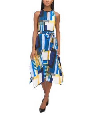 KARL LAGERFELD PARIS - Women's Geo-Print Handkerchief Dress