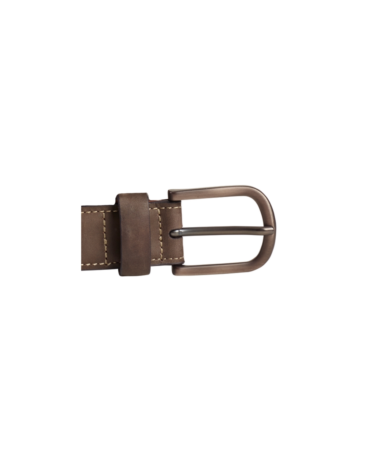 Shop Johnston & Murphy Men's Oiled Contrast Stitched Belt In Brown Oiled Leather