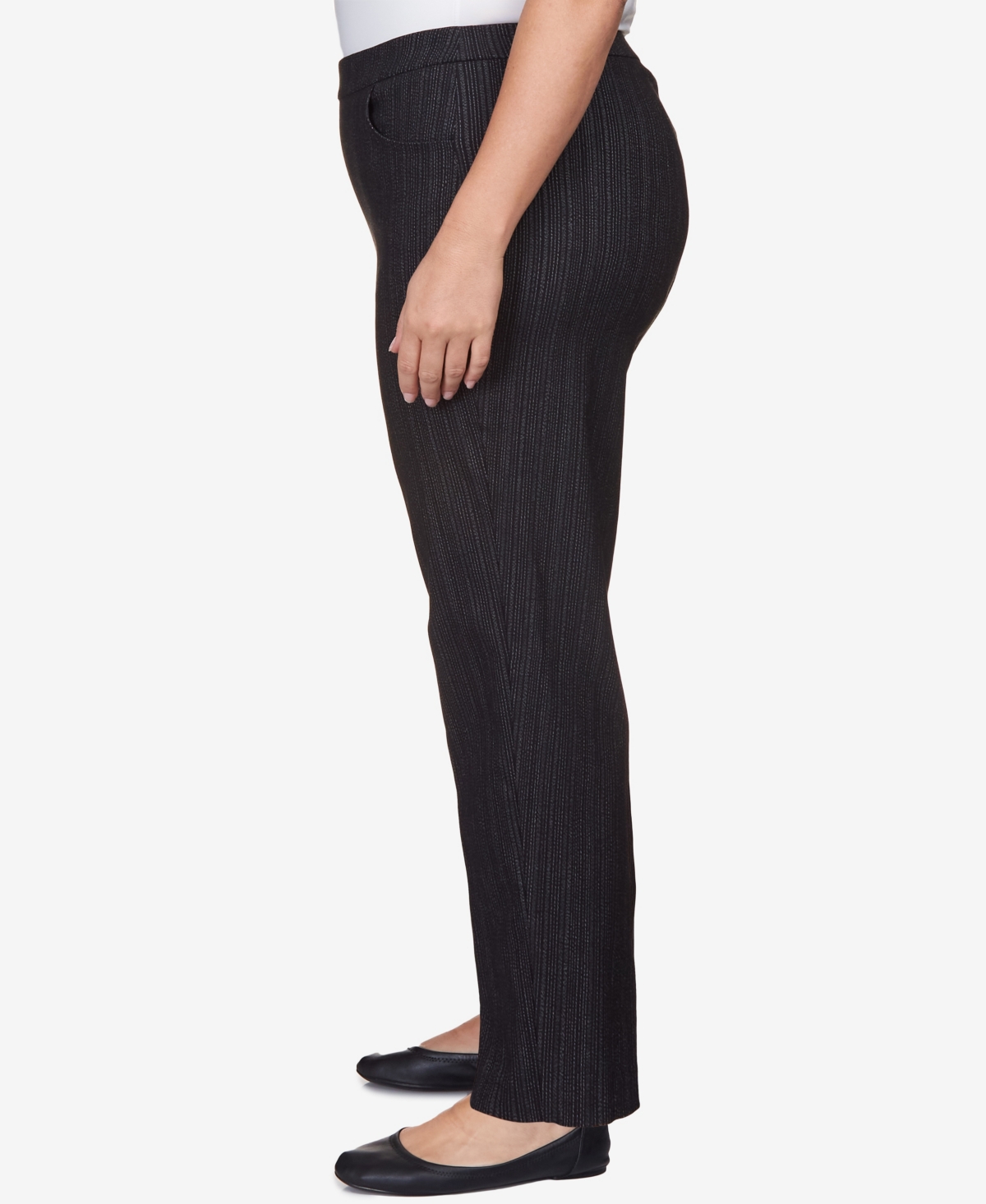 Alfred Dunner Plus Size World Traveler Slim Fit Pinstripe Average Length Pants