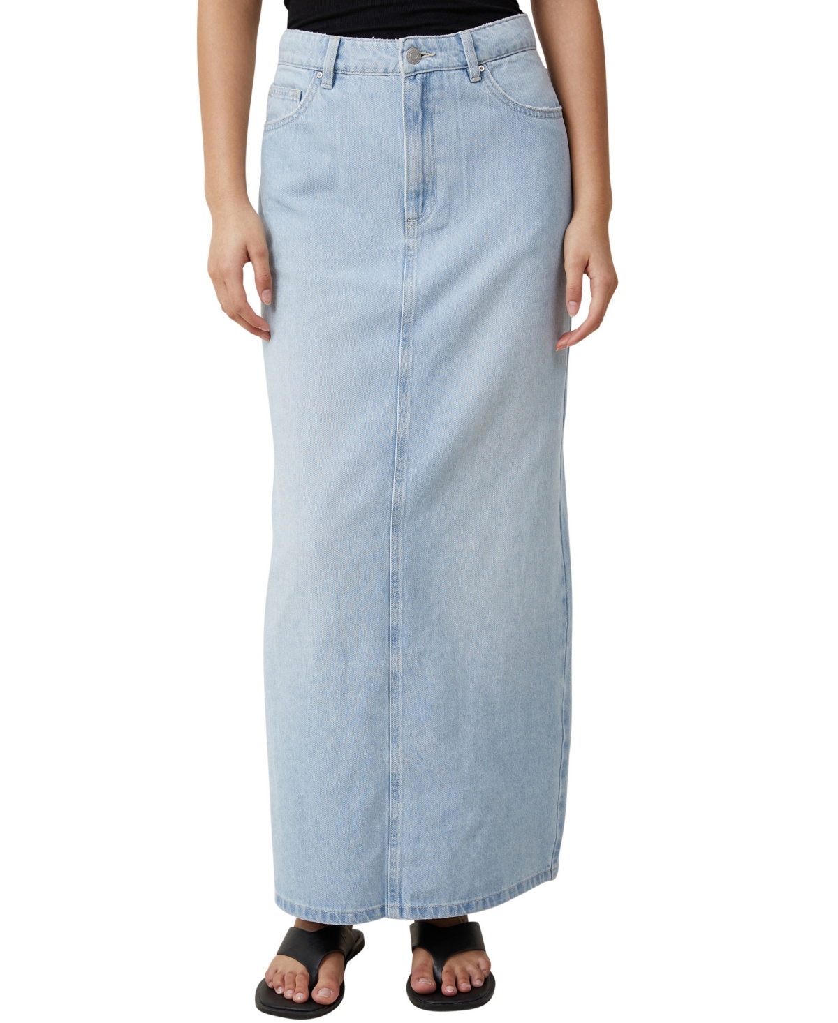 Cotton On Women's Blake Denim Maxi Skirt In Crystal Blue