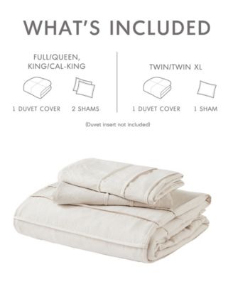 Porter Washed Pleated 3-Pc. Duvet Cover Set, Queen