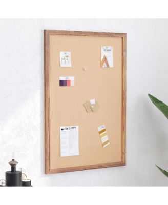 Cristal Cork Display Board With Wooden Frame And Push Pins