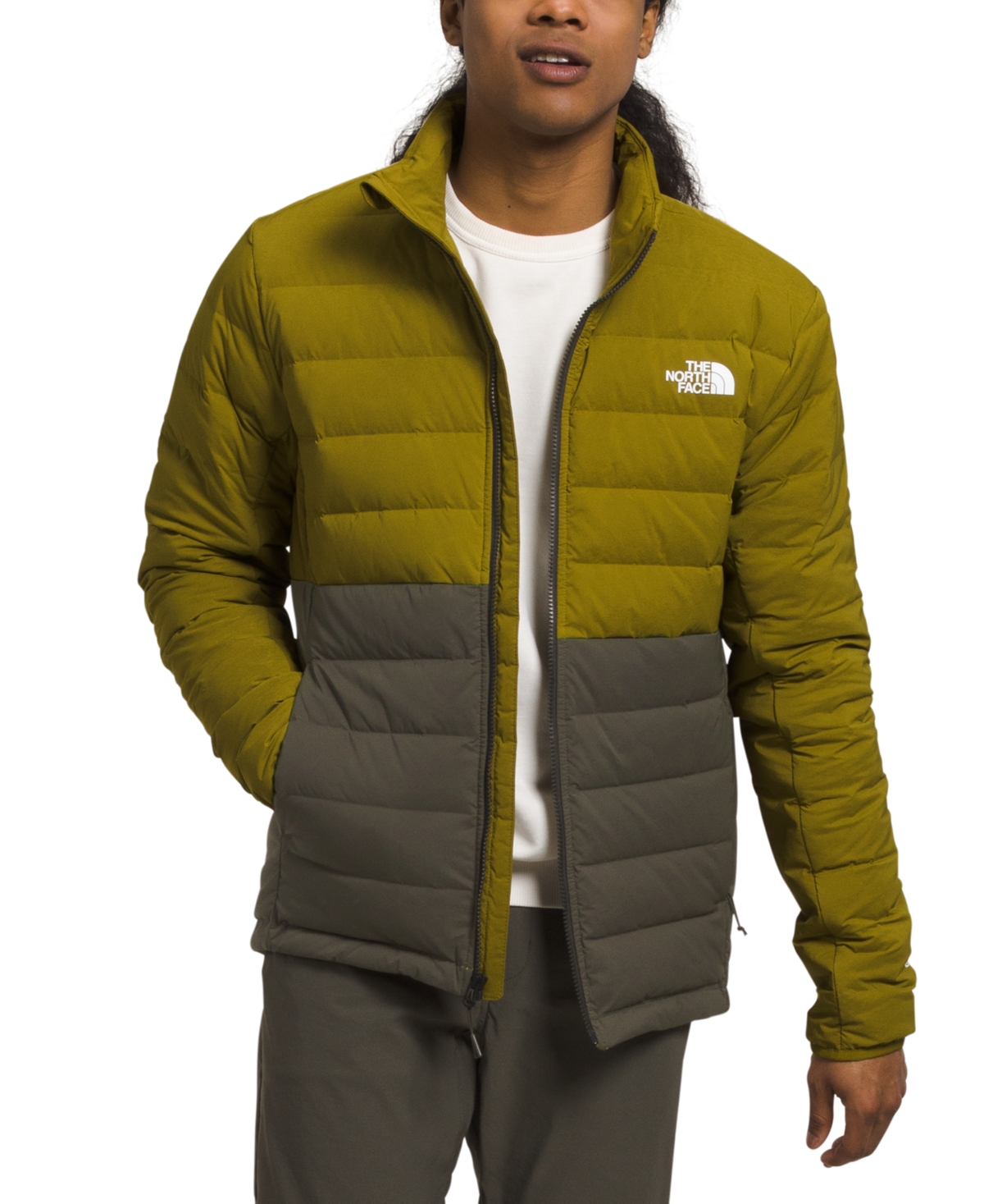 THE NORTH FACE MEN'S BELLEVIEW SLIM FIT STRETCH DOWN HOODED JACKET