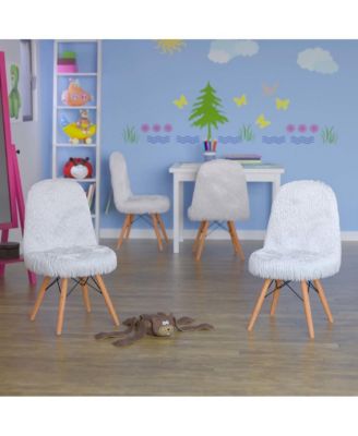 4 Pack Kids Shaggy Dog Accent Chair - Desk Chair - Playroom Chair