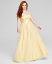 Macys plus sales size yellow dresses