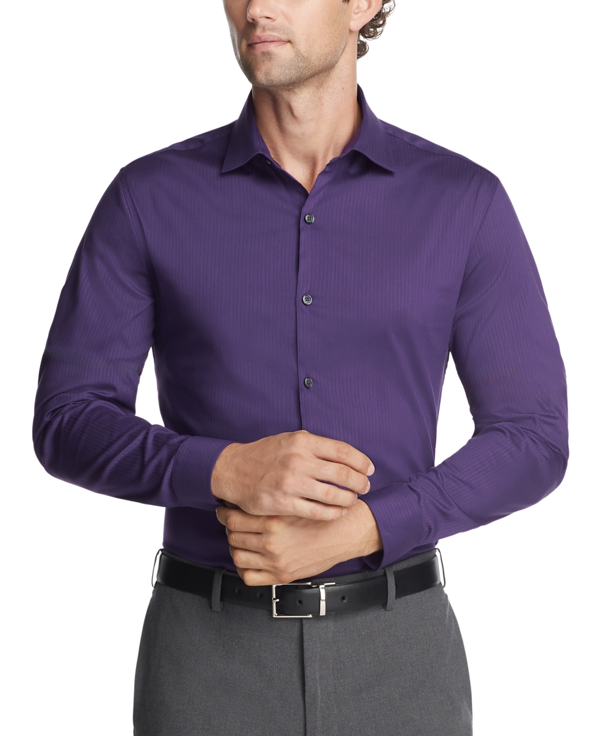 Men's Techni-Cole Slim Fit Flex Stretch Dress Shirt - Dark Burgundy