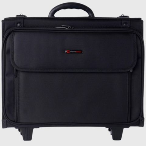 Сумка Alpine Swiss Rolling Briefcase Laptop Bag For Men Women Hard Side Catalog Case Wheels Legal Dividers Lawyer Attache Case Carry-On Business Travel, цвет: Чёрный