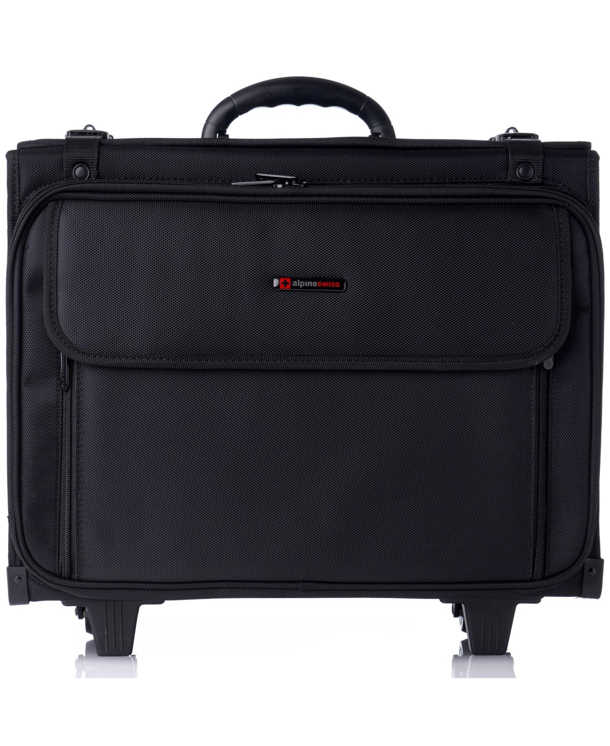 Rolling Briefcase Wheel Catalog Hard Case Laptop Bag Lawyer Attache - Black