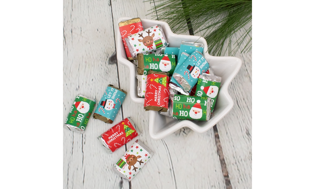 82 Pcs Christmas Candy Party Favors Hershey's Miniatures Chocolate - Cuties - Assorted pre-pack