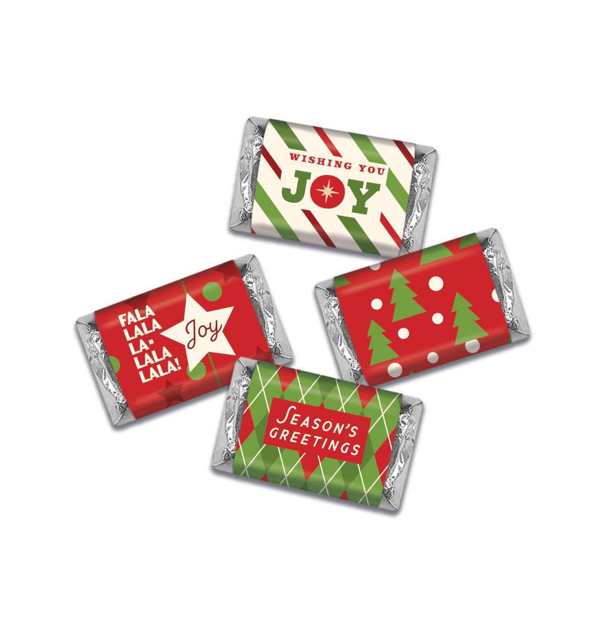 Just Candy 82 Pcs Christmas Candy Party Favors Hershey's Miniatures Chocolate In Assorted Pre-pack