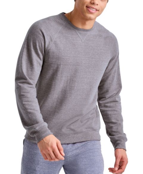 Мужская толстовка Hanes Original Triblend French Terry Crewneck, цвет: Чёрный меланжевый