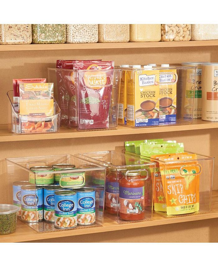 mDesign Plastic Deep Kitchen Food Storage Bin Container with Handles ...