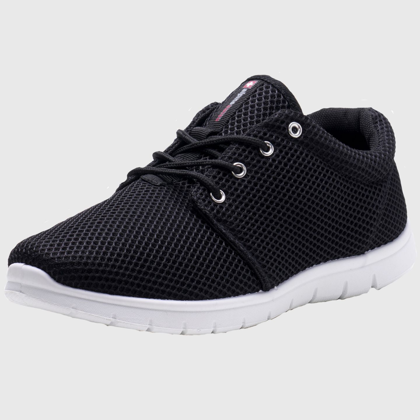 Мужские кроссовки Alpine Swiss Kilian Walking Shoes Breathable Mesh Running Shoes Lightweight Fashion Sneakers Athletic Tennis Trainers, цвет: Чёрный — фото 1