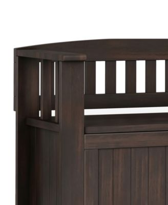 Acadian 25" Solid Wood Small Entryway Storage Bench