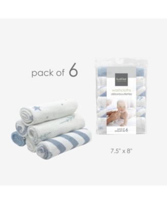 LuvLap Baby Washcloths 7-Pack - 100% Cotton Soft Face Towels For