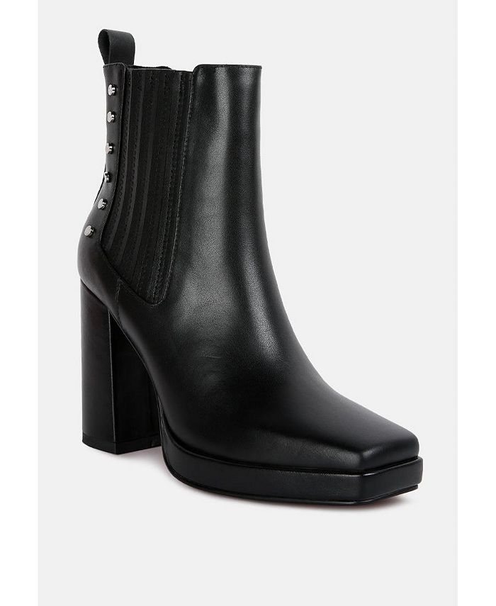 Rag & Co grape-vine Womens high heeled leather Ankle boot - Macy's