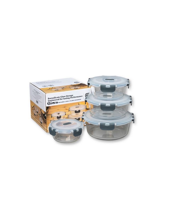 Genicook Borosilicate Glass 3 Container Food Storage Set Genicook