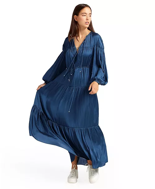 women's window seat tiered maxi dress