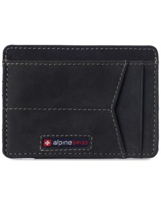 Alpine Swiss Men's Men RFID Safe Minimalist Front Pocket Wallet Leather ...