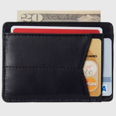 Men's Men RFID Safe Minimalist Front Pocket Wallet Leather Thin Card Case