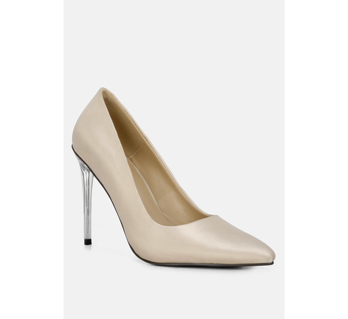 RAG & CO STAKES WOMENS CLEAR HEEL CLASSIC PUMPS