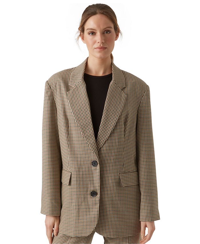 Vero Moda Women's Oversized Check Blazer - Macy's