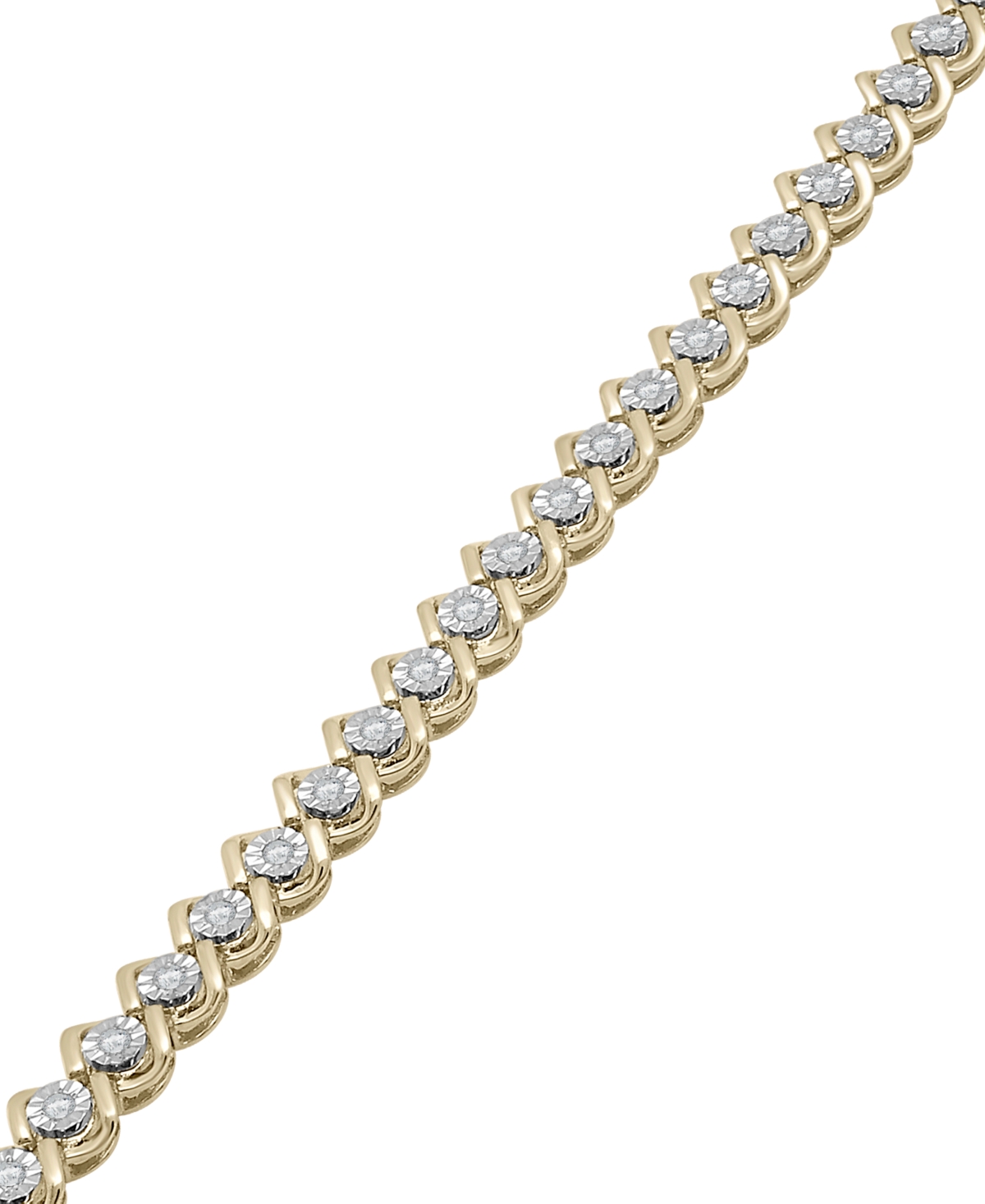 Shop Macy's Diamond Link Tennis Bracelet (1/2 Ct. T.w.) In 10k Gold, Created For  In Yellow Gold