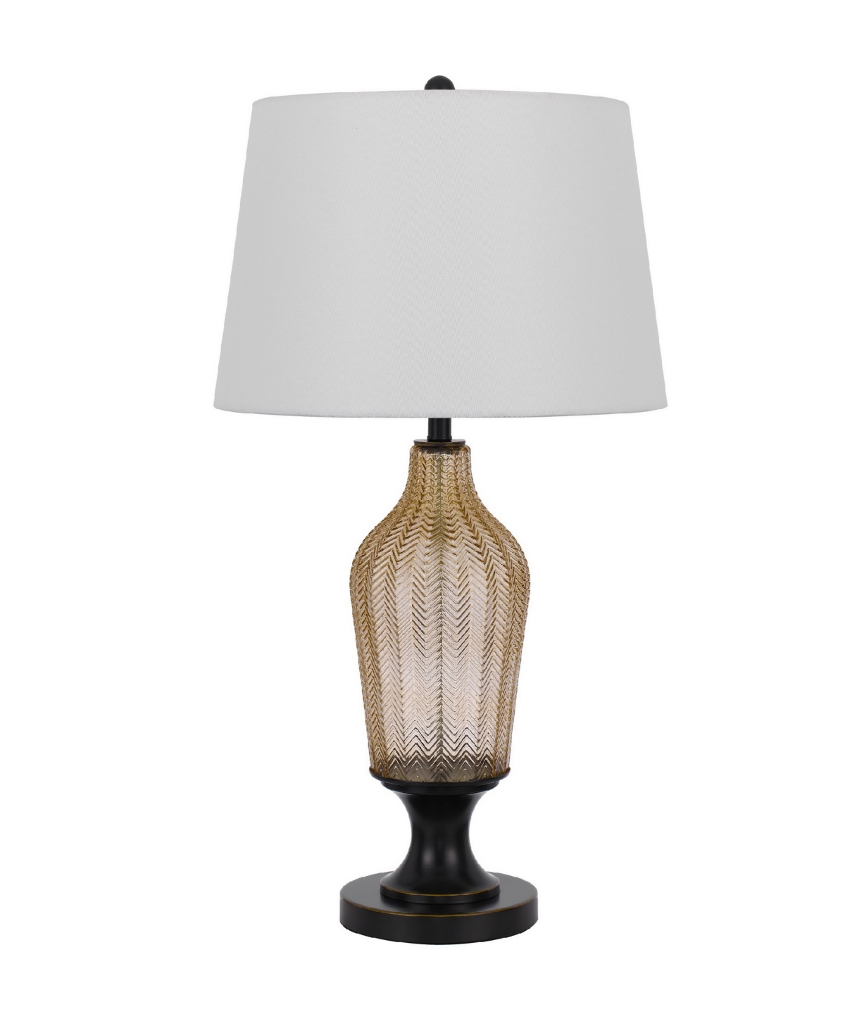 Cal Lighting 30.5" Height Glass Table Lamp In Smoked,dark Bronze