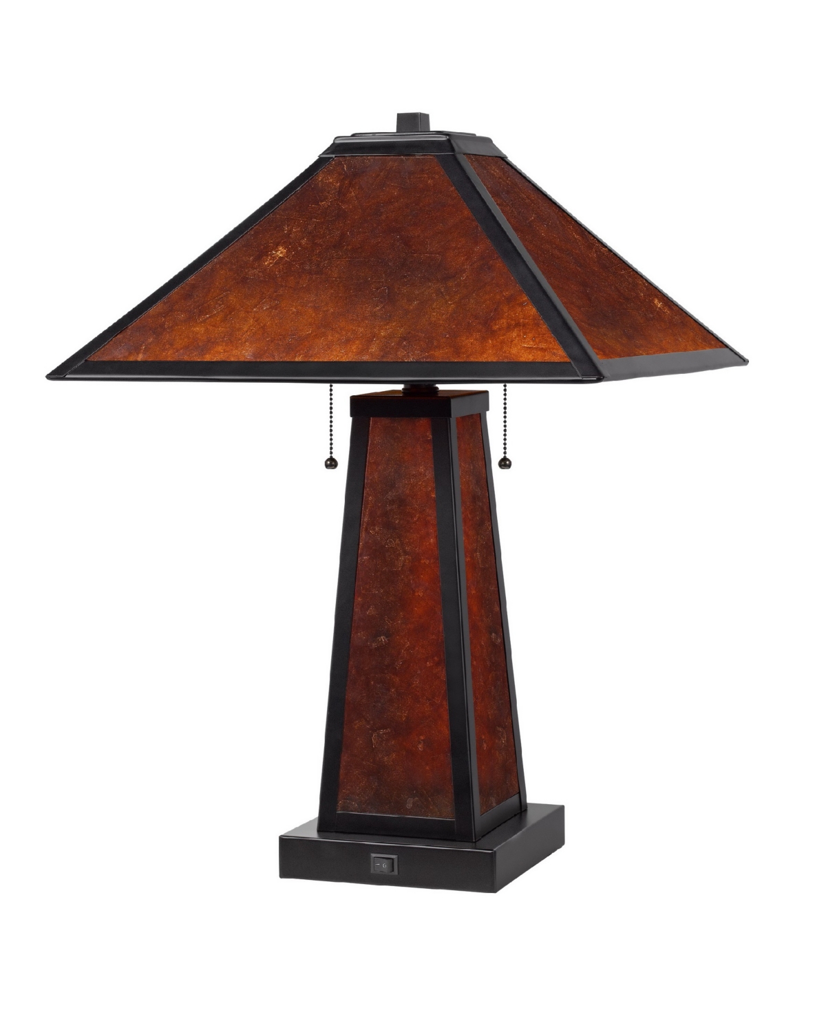 Shop Cal Lighting 23.5" Height Amber Table Lamp In Mica