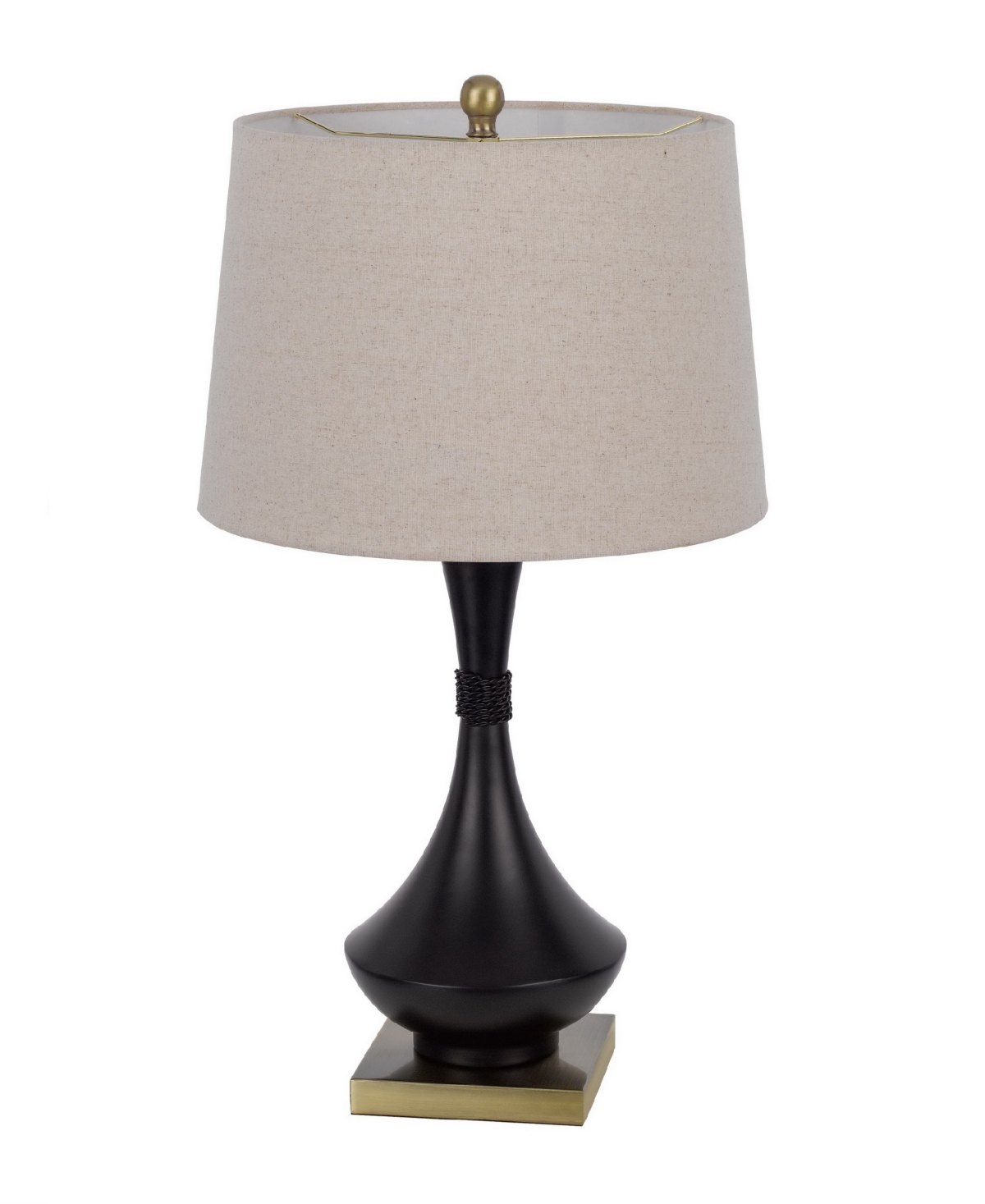 Cal Lighting 26.5" Height Metal Table Lamp Set In Black,antique Brass