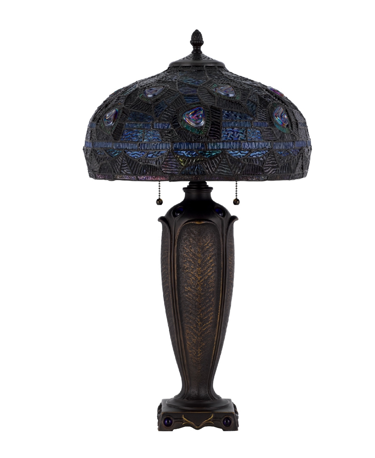 Shop Cal Lighting 26" Height Metal And Resin Table Lamp In Dark Bronze