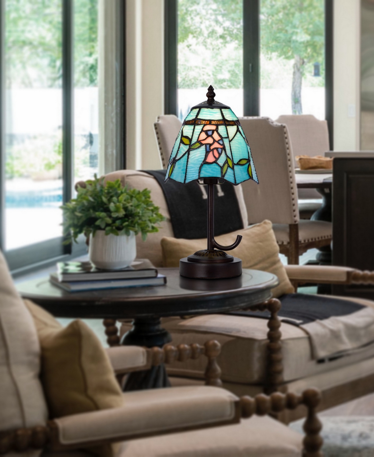Cal Lighting 13" Height Metal And Resin Accent Lamp In Dark Bronze