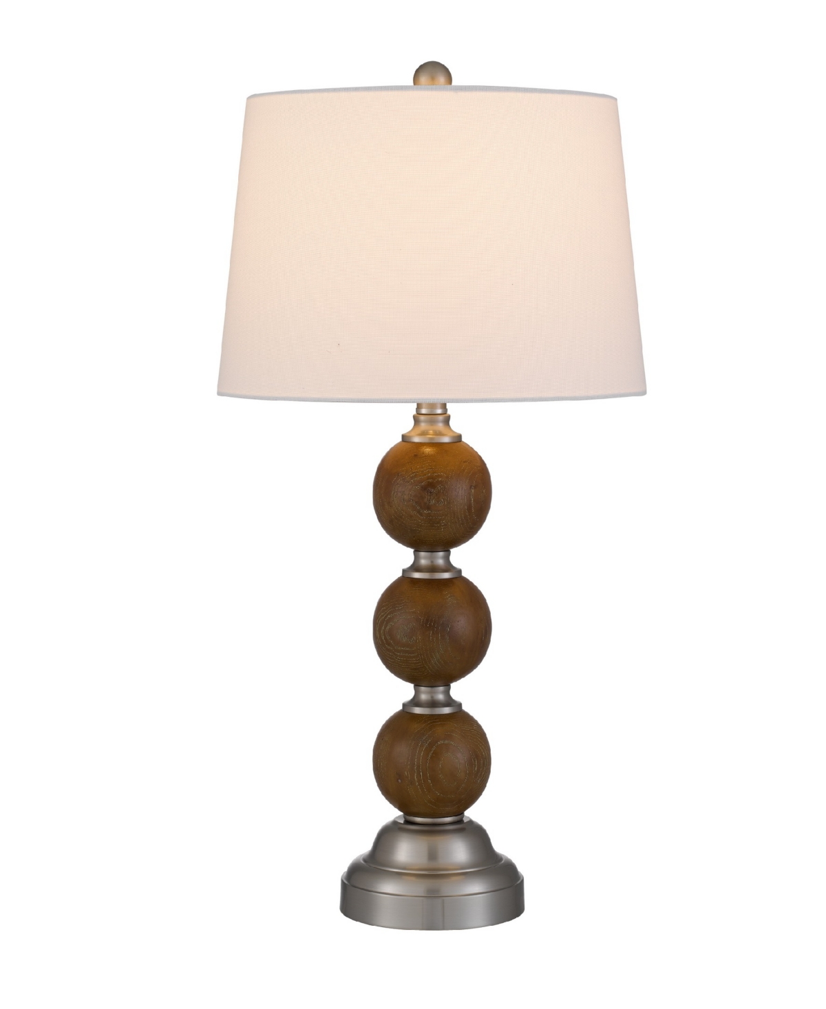 Shop Cal Lighting Grange 28.25" Height Resin Table Lamp Set In Justic Oak,brushed Steel