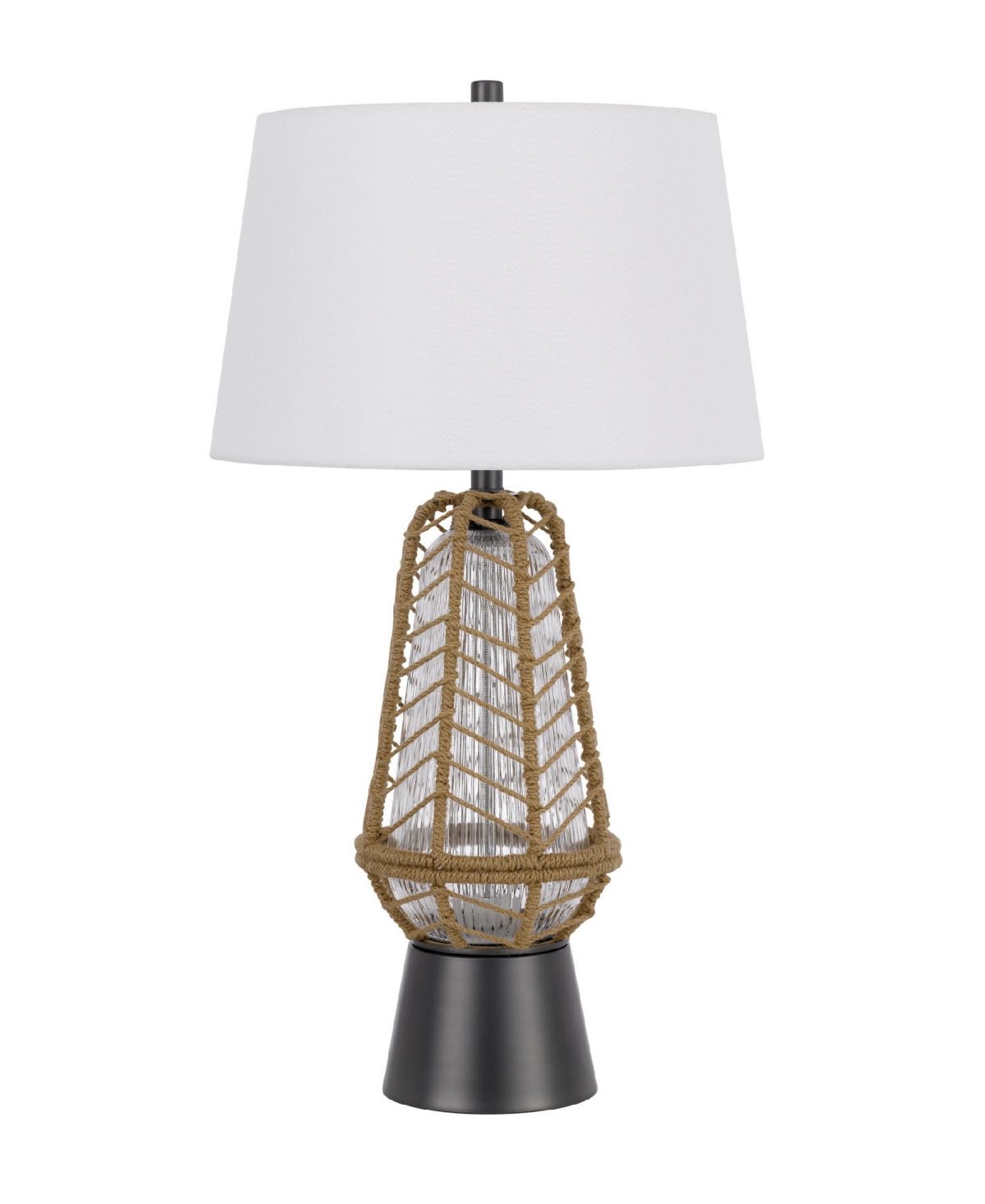 Cal Lighting Hanko 31" Height Metal Table Lamp In Burlap,charcoal Gray