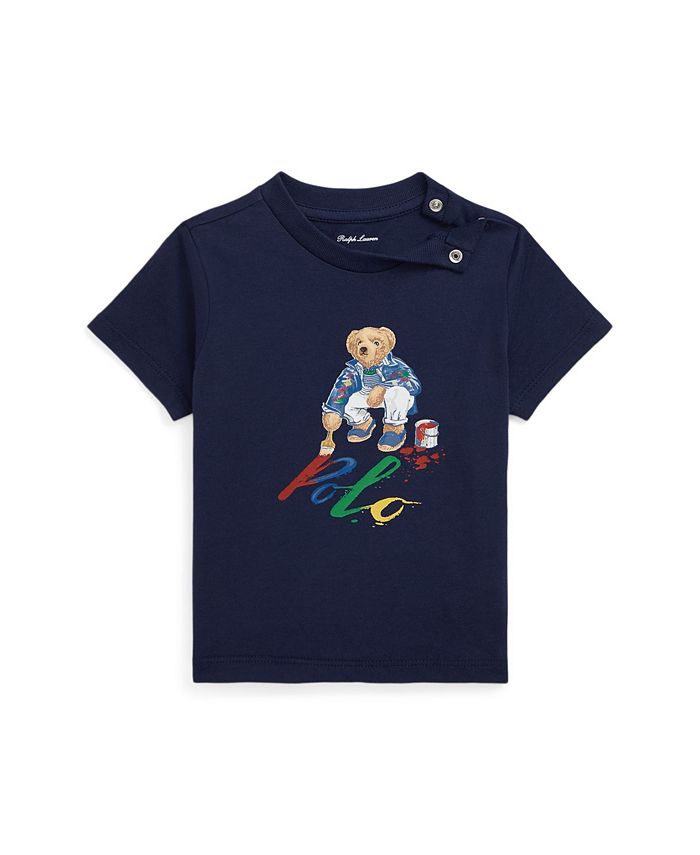 Ralph Lauren Baby Boys Logo Jersey T-Shirt in Blue main image 1