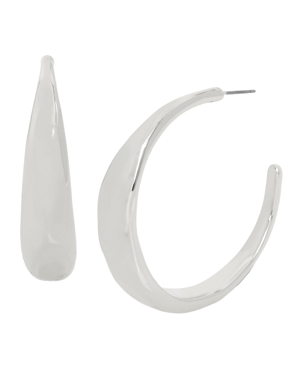Sculpted Hoop Earrings - Silver