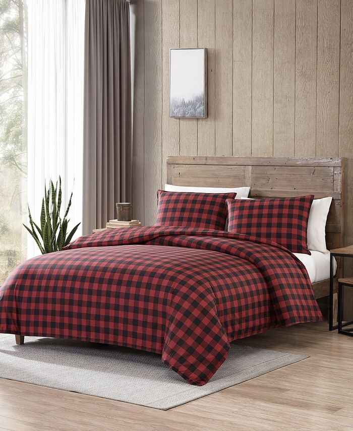 Eddie Bauer Mountain Plaid Reversible 3 Piece Duvet Cover Set, King Macy's