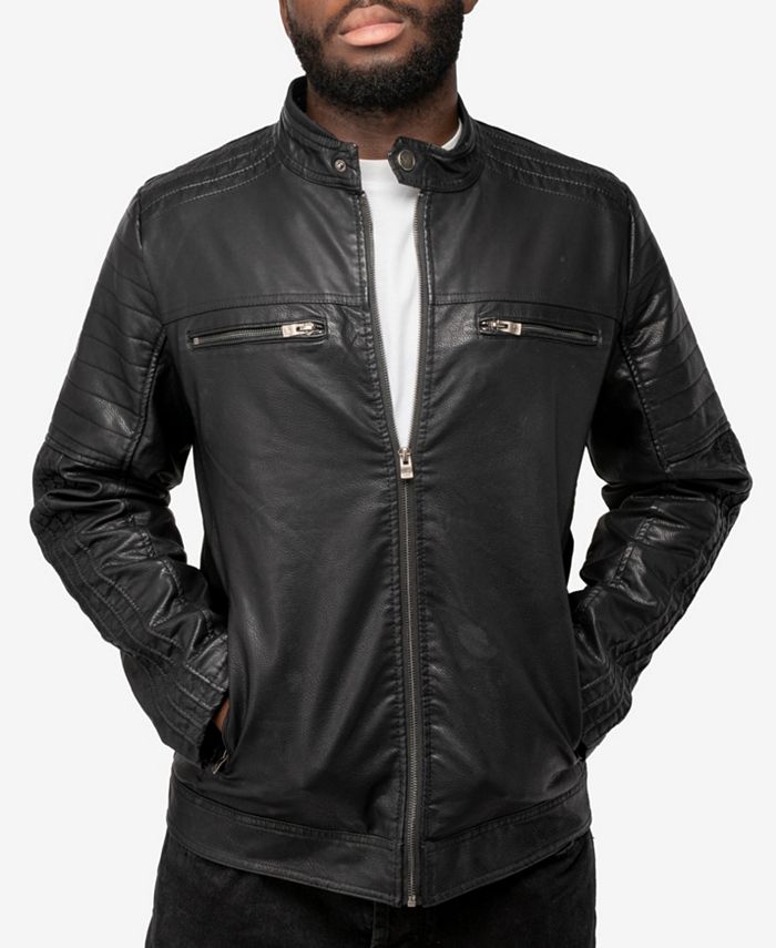 X-Ray Men's Grainy Polyurethane Leather Moto Jacket - Macy's