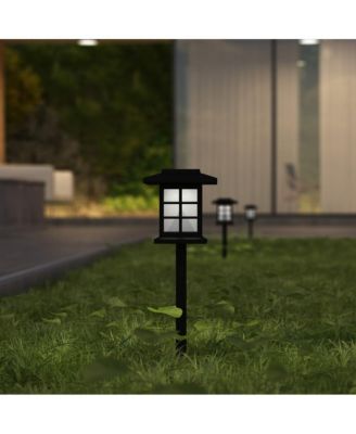Lantern Style All-Weather Outdoor Led Solar Lights, Solar Powered Lights For Pathway, Garden, & Yard - Set Of 8