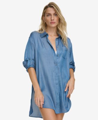 Calvin Klein - Women's Beach Button-Up Shirt Cover-Up