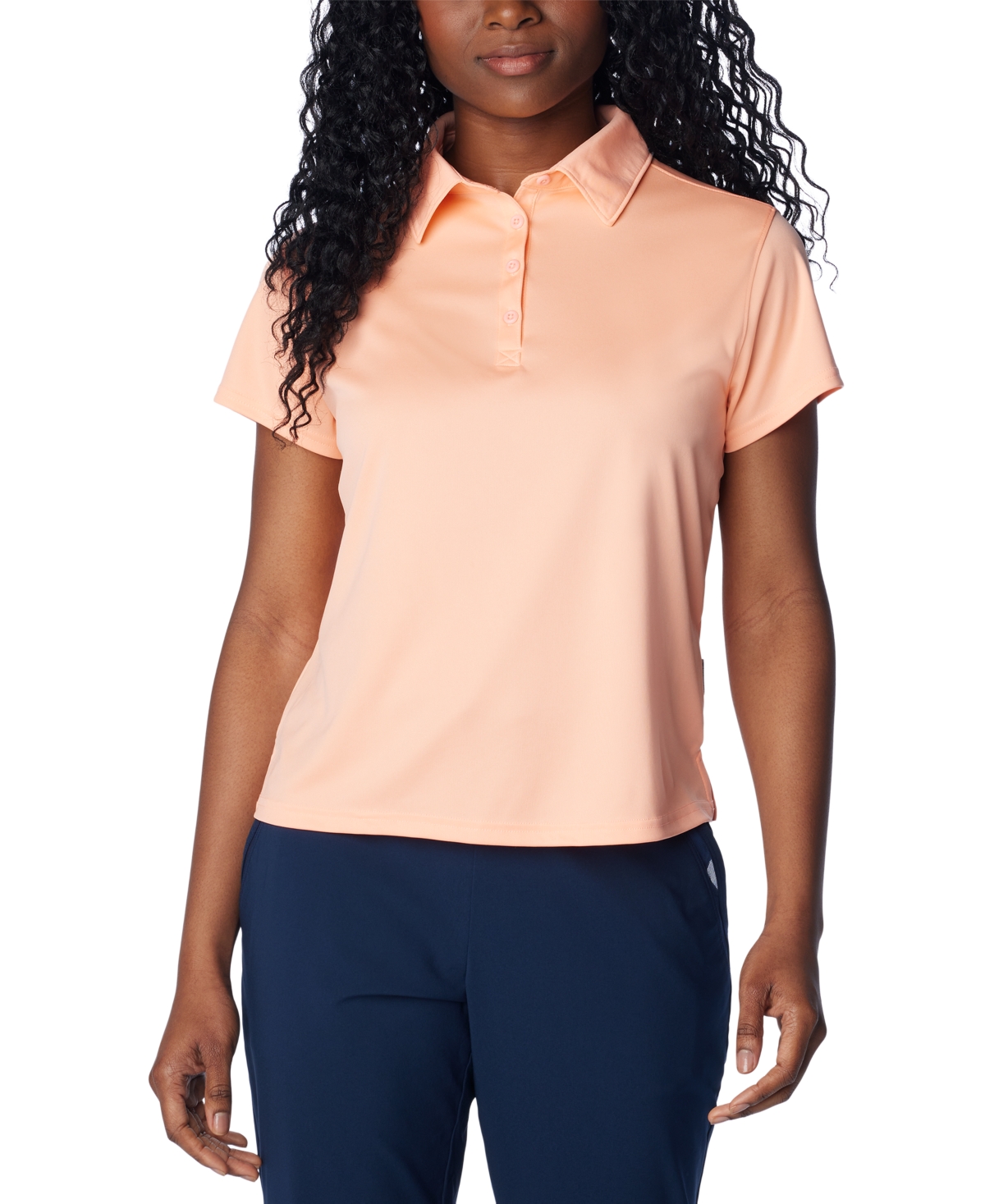 Shop Columbia Women's Tidal Short-sleeve Polo T-shirt In Tiki Pink