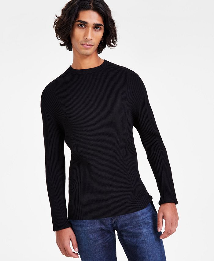 I.N.C. International Concepts Men's Ribbed-Knit Sweater, Created for ...