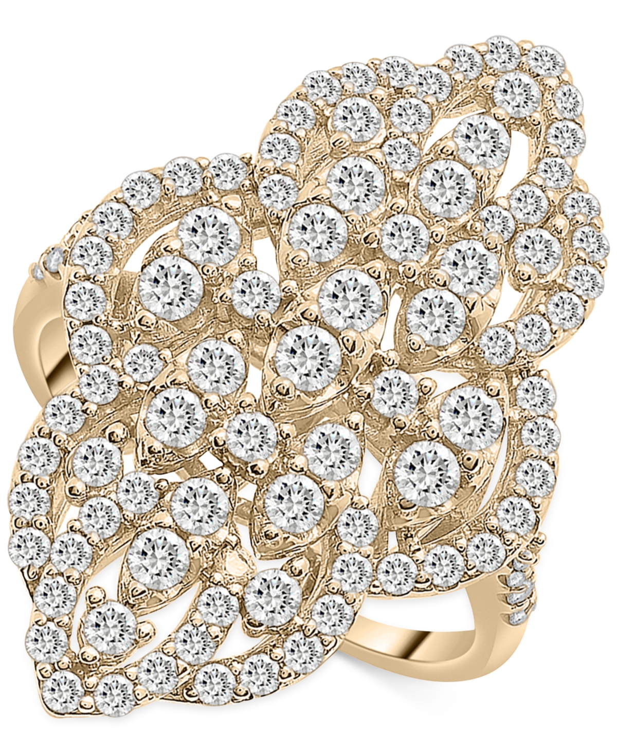 Diamond Filigree Cluster Ring (1-1/2 ct. t.w.) in 14k Yellow Gold, Created for Macy's - Yellow Gold