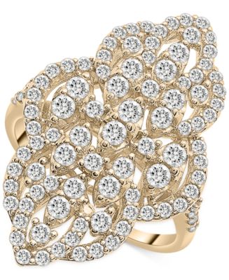 Wrapped in Love™ Diamond Filigree Cluster Ring (1-1/2 ct. t.w.) in 14k ...