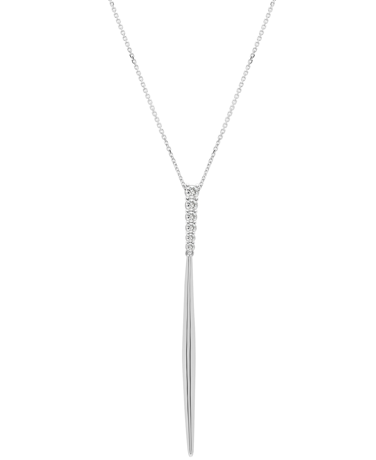 Diamond 18" Pendant Necklace (1/4 ct. t.w.) in 14k Gold or 14k White Gold, Created for Macy's - White Gold